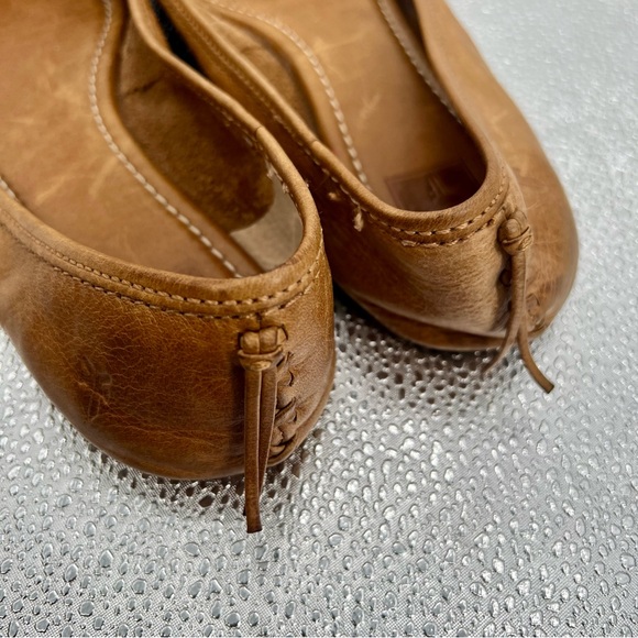 Frye Regina Ballet Flats Cognac Pointed Toe Brown Leather Size 9.5 M - Picture 4 of 8